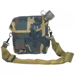 2Qt Canteen Cover-Shoulder Strap - Woodland Camo