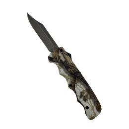 5" Light Brown Camo OTF Knife with Stonewash Blade