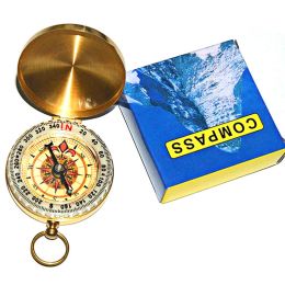 Outdoor Multifunctional Pure Copper Flip Cover Luminous Compass; Pocket Watch Type North Compass