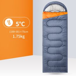 Outdoor Camping Portable Warm Trip Sleeping Bag (Option: Grey orange-1.75kg)