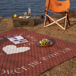 Outdoor Camping Picnic Mat Thickened Anti-tide Portable (Color: brown)