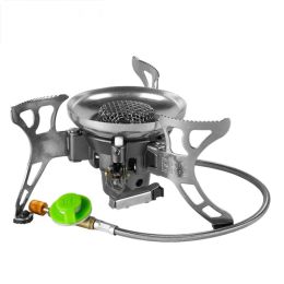 Outdoor Camping Stove Camping Gas Stove (Option: Silver-186x86mm)