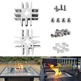 Fire Pit Wind Guard Glass Flame Guard Square Table Safety Screens Kit Outdoor (Option: Aluminum)