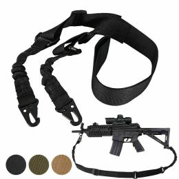 Tactical Rifle Sling Gun Shoulder Strap 2 Point Hooks One Single Strap Hunting (Option: Default)