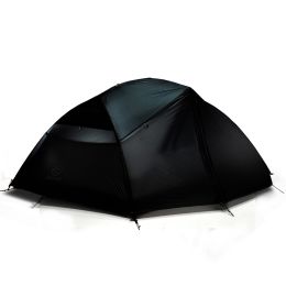 Lightweight Double Layer Rain Proof Four Seasons Aluminum Pole Tent (Color: Black)