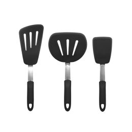 Non Stick Kitchen Tool Silicone Spatula (Color: Black)