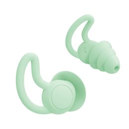 Silicone Ear Plugs Sound Insulation Anti Noise Sleeping Earplugs (Color: Green)