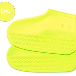 Waterproof Shoe Cover; Reusable Non-Slip Foldable Outdoor Overshoes For Rainy Days (Color: Yellow, size: 8)