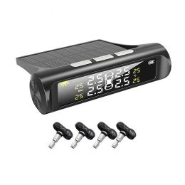 Wireless Solar Tpms Car Tire Pressure Monitoring System (Style: Internal)