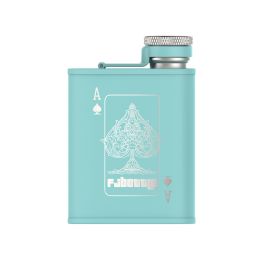 Healter Hip Flask for Men;  Portable Pocket Stainless Steel Flask Whiskey Flask for Outdoor Camping Climbing Hiking Picnic 6oz/8oz (Color: Blue1, size: 6 oz)