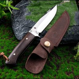 Outdoor Survival Self-defense Portable Survival Knife (Color: brown)